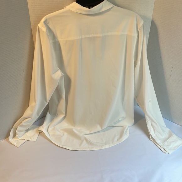 Eddie Bauer Women's Classic Fit Stretch Snow White shirt size L - Picture 7 of 7